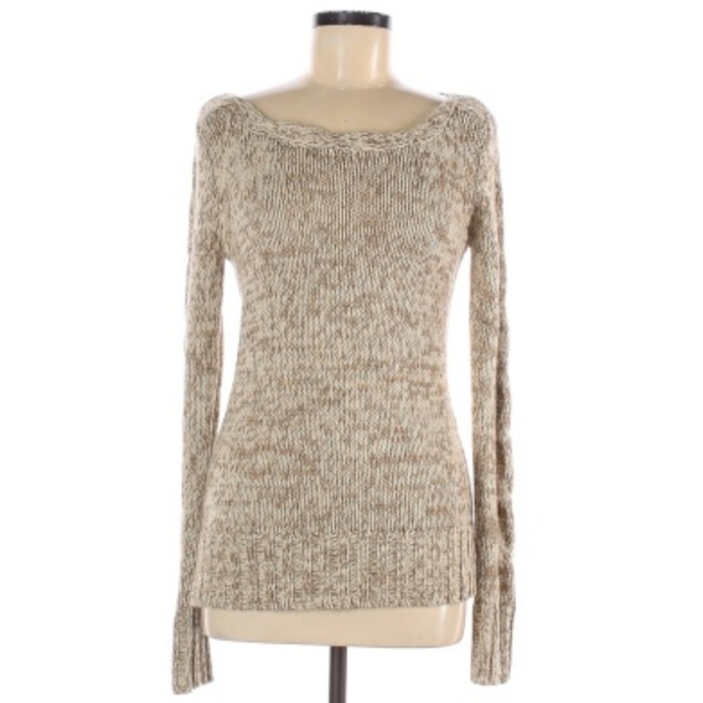 Forever 21 Pullover Boatneck Sweater Tan Medium